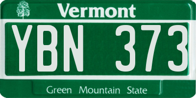 VT license plate YBN373
