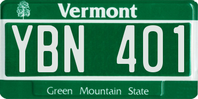 VT license plate YBN401