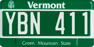 VT license plate YBN411
