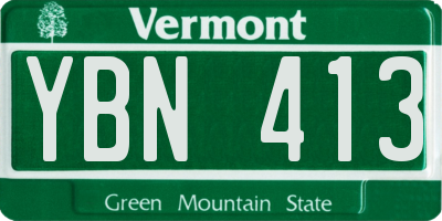 VT license plate YBN413