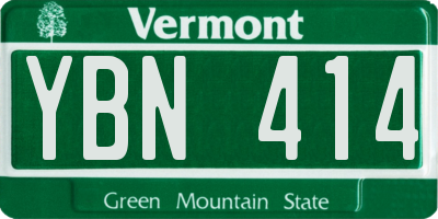 VT license plate YBN414