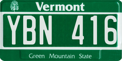 VT license plate YBN416