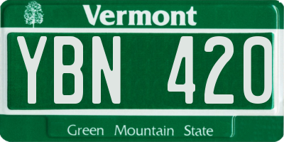 VT license plate YBN420