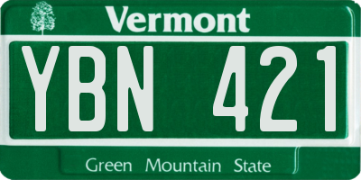 VT license plate YBN421