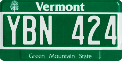 VT license plate YBN424