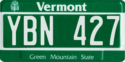 VT license plate YBN427