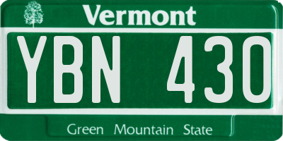 VT license plate YBN430
