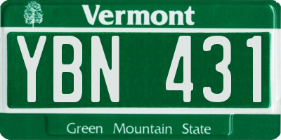 VT license plate YBN431