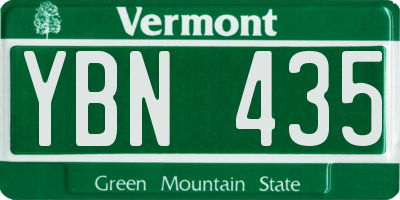 VT license plate YBN435