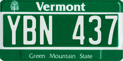 VT license plate YBN437