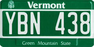 VT license plate YBN438