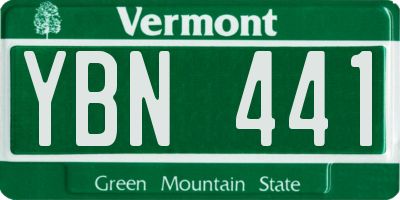 VT license plate YBN441