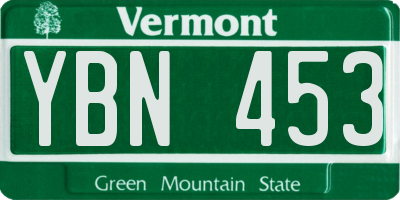 VT license plate YBN453