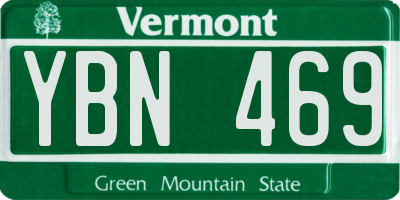 VT license plate YBN469