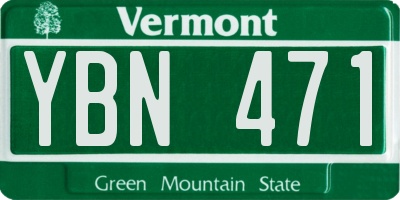 VT license plate YBN471
