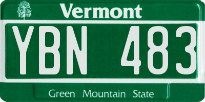 VT license plate YBN483
