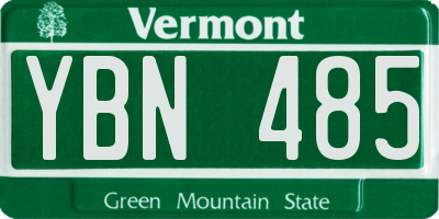 VT license plate YBN485