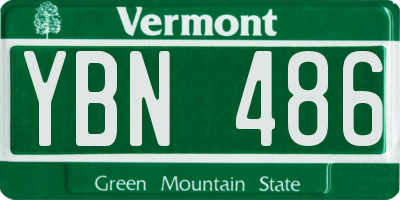 VT license plate YBN486