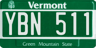 VT license plate YBN511