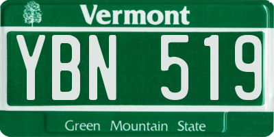 VT license plate YBN519