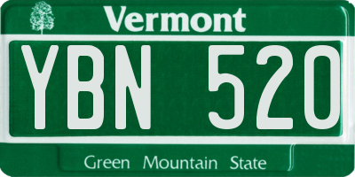 VT license plate YBN520