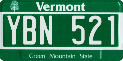 VT license plate YBN521