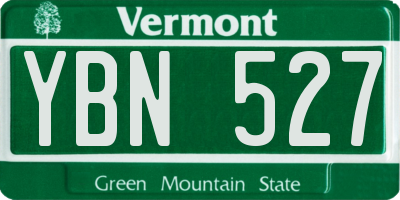 VT license plate YBN527