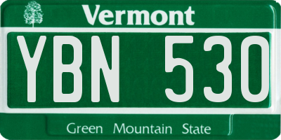 VT license plate YBN530