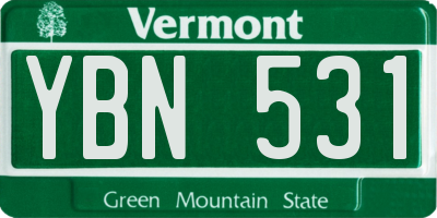 VT license plate YBN531