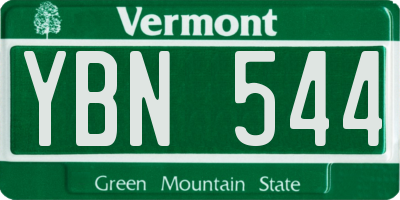 VT license plate YBN544