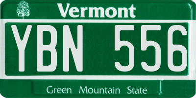 VT license plate YBN556