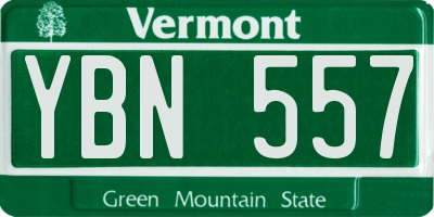 VT license plate YBN557