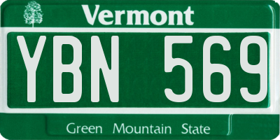 VT license plate YBN569