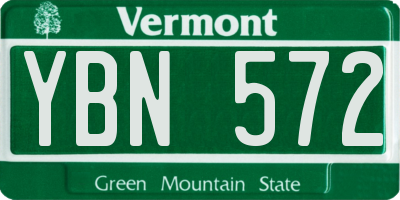 VT license plate YBN572