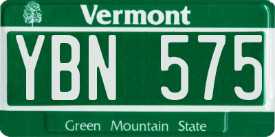 VT license plate YBN575