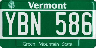 VT license plate YBN586