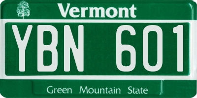 VT license plate YBN601