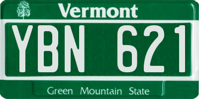 VT license plate YBN621