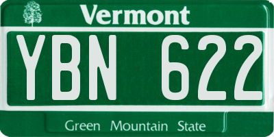VT license plate YBN622