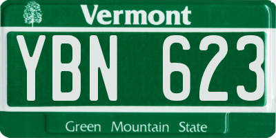 VT license plate YBN623