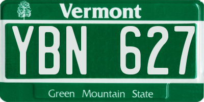 VT license plate YBN627