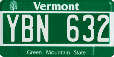 VT license plate YBN632