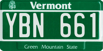VT license plate YBN661