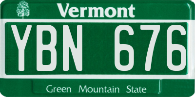 VT license plate YBN676
