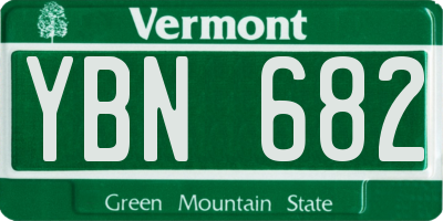 VT license plate YBN682