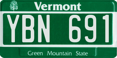 VT license plate YBN691