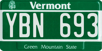 VT license plate YBN693