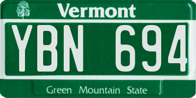 VT license plate YBN694