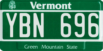 VT license plate YBN696
