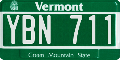 VT license plate YBN711